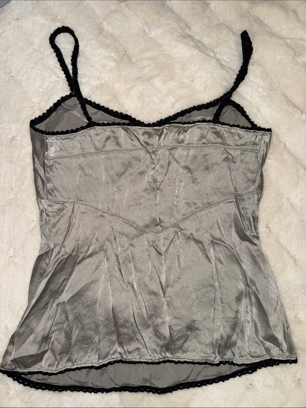 Express Silver Silk Camisole with Black Trim - Picture 8 of 8